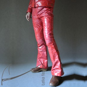Raspberry Red- Leather Pants