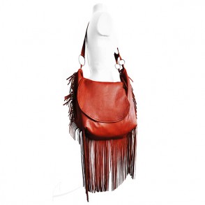 Torba z frędzlami- cognac bronze