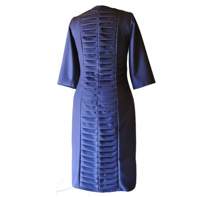 Szafirowa koktajlowa sukienka plus size